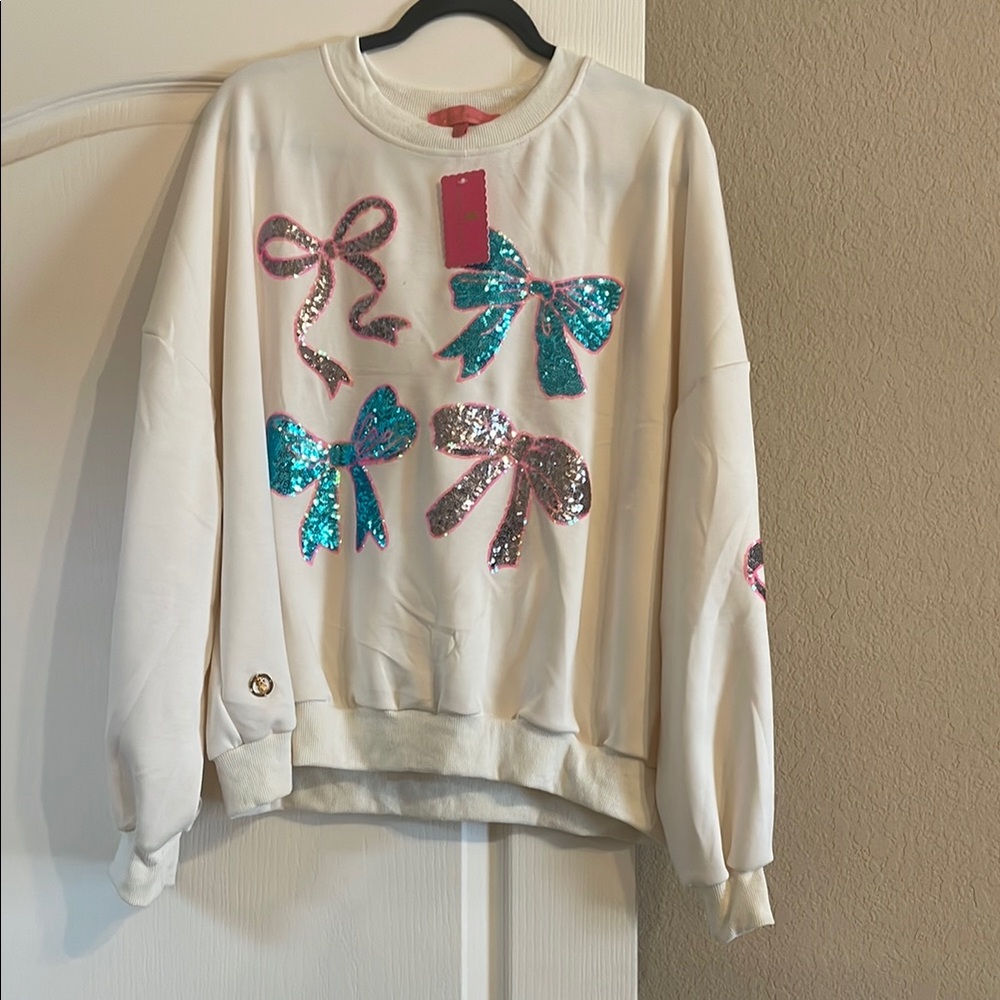 Sequin Bow Sweatshirt